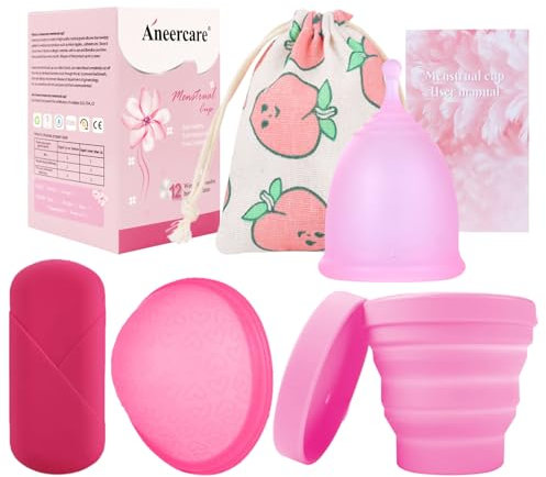 EACHPT Menstrual Cups, 4Pcs Reusable Menstrual Disc with Storage Bag, Soft Flexible Medical Grade Silicone,Period Disc Set with 12 Hr Wear, Sanitary Pad and Tampon Alternative, Size L