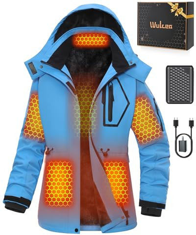 Women Heated Jacket Battery Pack Included Waterproof Ski Snow Snowboard Coat Horse Riding Gear Hiking Essentials Backpack Accessories Pants Socks Gloves Gift Cool Car Rv Equipment Road Trip Stuff
