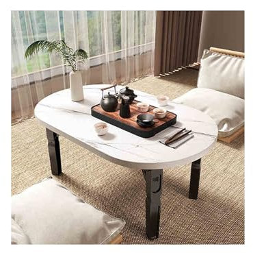 HUFIREHU Skrivbord På SäNg SäNgbricka FöR Att äTa Frukost Serveringsbricka FöR BäRbar Dator HopfäLlbart SäNgbord FöR Laptop Frukostbricka Med Vikbara Ben Laptopbord FöR SäNgen(Marble/Black Legs,80cm/3