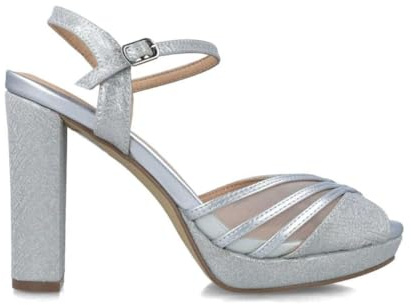 Menbur Sandalias de tacón alto CARMENTA 24350 en plata para mujer - Mujer color: plata talla: 37
