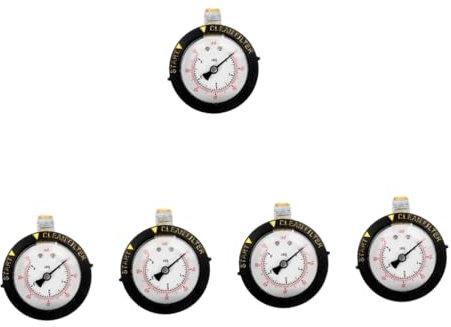 Kisangel 5pcs Pool Filter Pressure Gauge Npt Bottom Mount for Accurate Water Monitoring Aquariums and Spas Easy to Read Lightweight Design