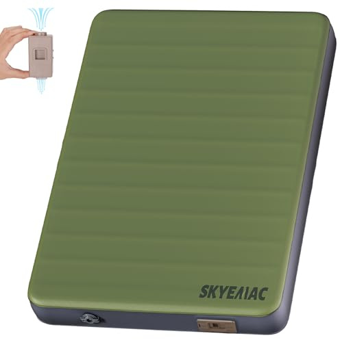 SKYEMAC Self-Inflating Memory Foam Sleeping Pad with Built-in Pump - R-Value 13, Full Size (78 L x 55 W x 4 TH) - Thick Camping Mattress for Car Camping, and Family Use - Comfortable & Durable
