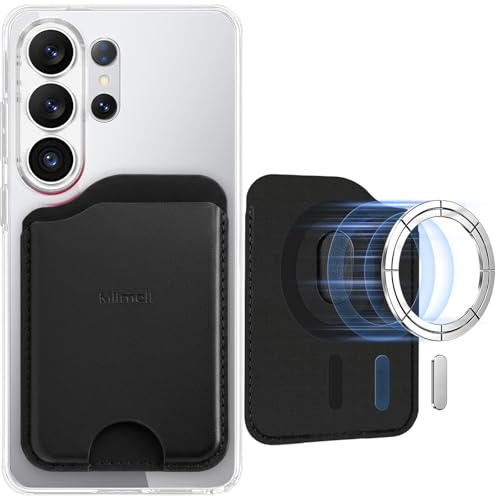 Miimall Mag-Safe Wallet für Samsung Galaxy S26 Ultra, [RFID Schutz][Haltet 3 Karten] Dünn Leder Kartenhalter Handy Magnetisch Wallet für Samsung S26 S25 FE/Plus/Ultra/Z Fold7/iPhone Serie-Schwarz