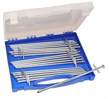 ROADLOISIRS Camping Zubehör 20 verzinkte Stahlheringe im Koffer, Multicolore, Standard