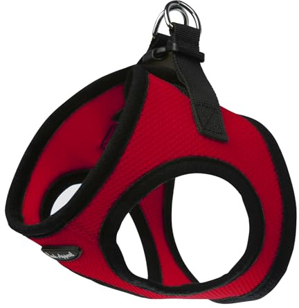 Bark Appeal Red Step-in Dog Harness for Small to Medium Sized Pets – Updated Sizing, Re-Measuring is Essential – Soft Vest Harness – Anti-Choke with Adjustable Strap & Heavy Duty Clip – M