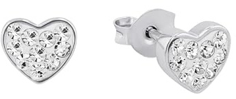 Amor Damen-Ohrstecker Herzen Swarovski Elements 925 Silber rhodiniert Kristall weiß - 339124