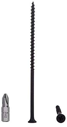 (Paquete de 90 unidades) Tornillos de acero al carbono para pared de yeso, madera y para sujetar aglomerado, cabeza de corneta Phillips, color fosfato negro, 4,8 x 120 mm, (90 unidades, 4,8 x 120 mm)