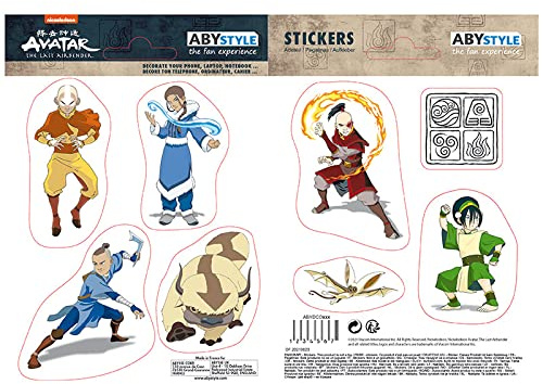 ABYstyle - Avatar – Aufkleber – 16 x 11 cm/2 Bögen – Gruppe