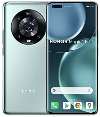 HONOR Magic4 Pro - 5G Smartphone 8+256GB, 6.81 120Hz Curved Screen, Snapdragon 8 Gen 1 Processor, 50MP Triple Camera, 100W SuperCharge, 4600mAh Cyan (Renewed)