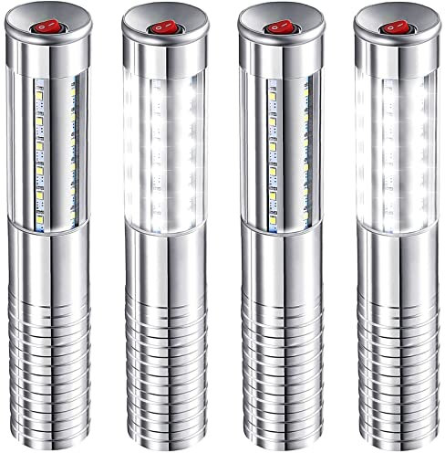 Aprjv LED Strobe Baton Light 4 Pieces Bottle Service Lights Up Stick Rechargeable Champagne Bottle Handheld LED for Stage Nightclub Wedding Party Concert Event Bar - White