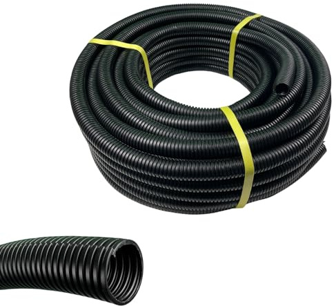 LÖWENBISS Wellrohr Geschlitzt | Leerrohr 25M | Isolierrohr Kabelschutz Wellschlauch Kabelschlauch Schutzrohr | Ø20, Ø29, Ø48 mm | UV-beständig Schwarz