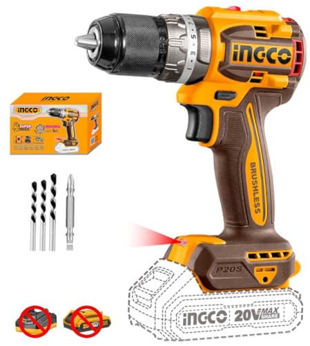 Ingco Trapano a percussione a percussione LI-ION 20 V senza caricabatterie e batterie incluse