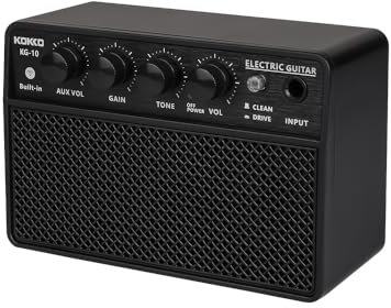 summina 10W Amplificatore per Chitarra Elettrica Piccolo Altoparlante per Esercitazione Ricaricabile Audio Portatile Supporta Connessione BT/Cuffie Interfaccia da 6,35 mm