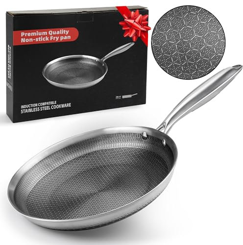 Tieplis 28 cm Antihaft-Wabenpfanne, Induktionspfanne, Kratzfest, Stay-Cool-Griff, für alle Herdplatten
