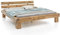 WOODLIVE DESIGN BY NATURE Massivholzbett Balkenbett Doppelbett in Wildeiche Vollmassiv (160x200) inkl. Lattenrost verstellbar