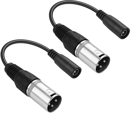 PNGKNYOCN Cordon d'alimentation 2a DC, 2 jeux de DC 5,5 x 2,1 mm femelle à 3 broches XLR mâle câble d'adaptateur d'alimentation pour vélo de skateboard, vélo d'équilibre, vélo électrique, etc.（15cm）