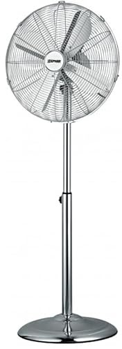 Dimensione Elettronica S.R.L. PF40CR Ventilatore a Piantana Professionale 3 Velocità Oscillazione Automatica e Griglia di Sicurezza Regolabile in Metallo Altezza 140 cm Silenzioso Zephir