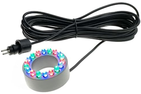 budiniao Anneau lumineux LED submersible pour fontaine, étang, jardin, éclairage LED pour fontaine, éclairage sous-marin ABS, support pour aquarium, Lumière multicolore