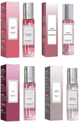 Lot de 4 flacons de parfum à phéromones pour femme, pour améliorer les parfums élégants, recharge rapide du parfum, parfum portable romantique durable