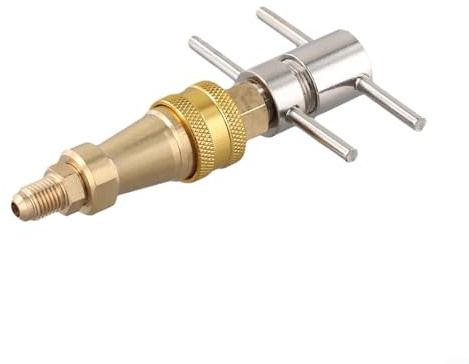 Arandela de conexión rápida de latón para refrigerador, herramienta de acoplamiento rápido de 1/4 pulgadas con material de latón dorado, para una fácil instalación de empuje y tracción