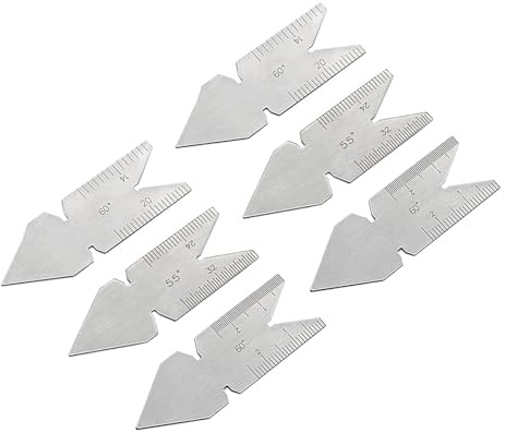 Juego de medidores de rosca de acero con escalas grabadas para ángulos métricos de 55° y Whitworth 60°, 6 piezas de calibre central de rosca de acero