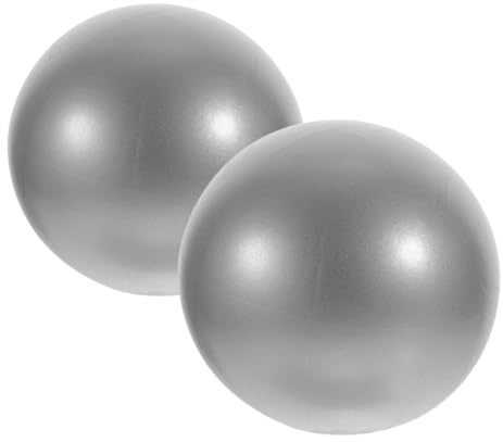 FIXOSHEE 2 Stück Pilates Ball Silber Kleiner Leichter Fitness Yoga übungsball Vielseitig für Core training Balance Haltung und Pilates workouts Geeignet Portabel für Zuhause und Studio
