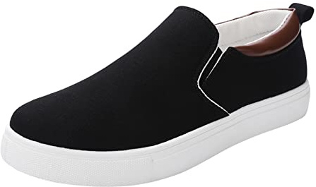 Baskets à enfiler pour homme - Pieds larges - Chaussures de marche anti-douleur - Antidérapantes - Semelle souple - Orthopédiques - Chaussures de sport pour diabétiques - Chaussures de sport