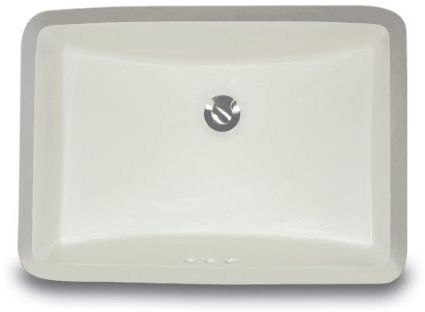 Nantucket fregaderos um-18 X 12-B 45,7 cm por 30,5 cm rectangular de cerámica montaje bajo encimera lavabo con mueble de baño, crema