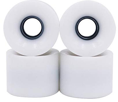 POFET Longboard Skateboard-Räder, 60 x 45 mm, 78 A, Ersatzräder auch für Cruiser Pennyboard Waveboard Snakeboard, gut für Anfänger, 4 Stück, weiß