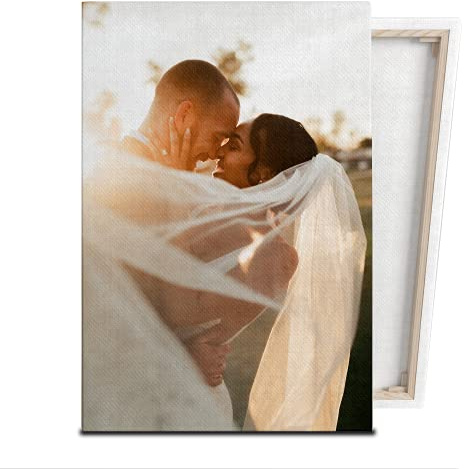 Hippowarehouse Personalised Canvas Photo Prints Wall Art Family Portrait Wedding Anniversary Keepsake Family Pets Home Office Décor Fathers Day Gift 21cmx31cm 8''x12'' A4