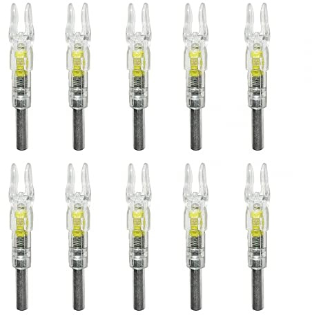 DONGKER Levas de flecha, 10 levas de tiro con arco LED de 6,2 mm, con iluminación automática, para ballesta de carbono de 6,2 mm