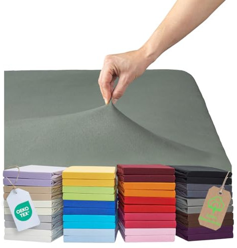 MALIKA® Spannbettlaken 120x200cm Baumwolle Bettlaken Jersey Betttuch Spannbetttuch Laken - Matratzenhöhe bis 28 cm