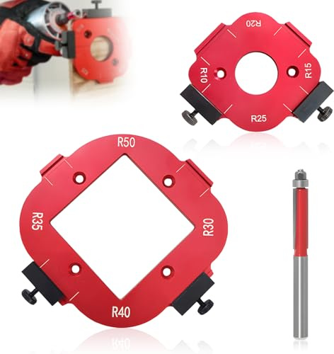 Lot de 2 Gabarit de Fraisage à Rayon D'angle,Défonceuse pour Placo,Gabarit pour Défonceuse,pour Rayon R10, R15, R20, R25, R30, R35, R40,R50 — Outils de Précision pour Le Travail Professionnel du Bois