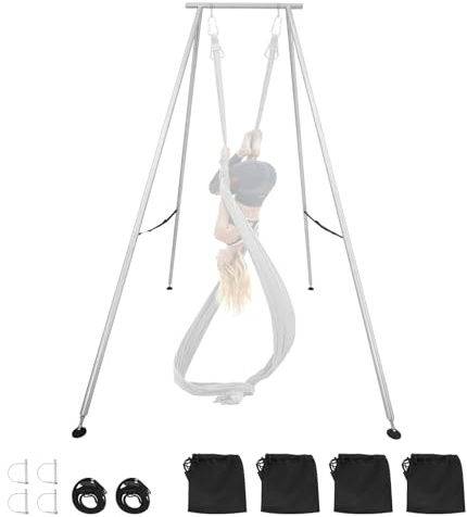 VEVOR Structure Balançoire pour Yoga Aérien, Portique pour Hamac et Yoga avec Charge Maximale de 250 kg, Support de Traction avec Base Antidérapante, Stable, Léger et Démontable, pour Pilates