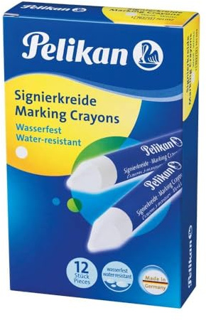 Pelikan 300587 701052 – signaturkrita för grova ytor låda med 12 stycken, vit