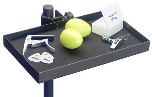 Stagg Accessory Tray with Clamp, Stand Attachment for Small Music Accessories