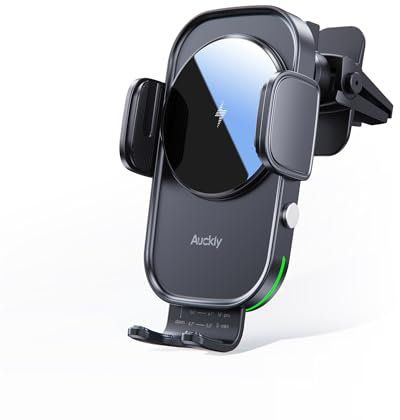 Auckly 15W Handyhalterung Auto mit Ladefunktion, [270° Automatische Klemmung],Qi Induktive Ladestation Auto Wireless Charger, Kfz Ladegerät für iPhone 12 13 14 15 16 17 Serie & Samsung, Schnellladen