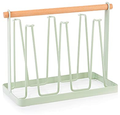 Vitinni Te Verde Glasses Holder Pastel Mint Green Mug Drying Rack, Kitchen Storage & Organisation Draining Rack