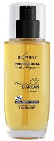 Biopoint Professional Hair Program - Olio Prodigioso d'Argan, per Capelli Fragili e Danneggiati, 75ml