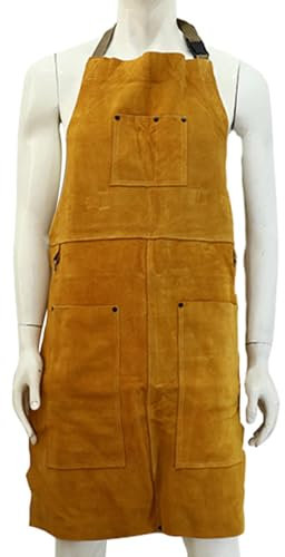 Colcolo Grembiule protettivo per saldatura, abbigliamento per saldatore, con tasche per attrezzi Grembiule per saldatura Grembiule resistente al calore, 90 cm