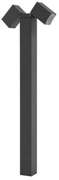 Lindby Utomhuslampa 'Othil' (modern) i Grå av aluminium/grå zink (2 lamor, GU10) - Väglampa, pollare, vägbelysning, sockellampa