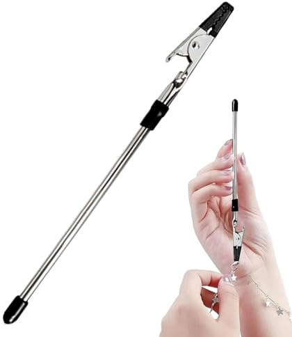 Mlllokfki Pinza a coccodrillo di aiuto al bracciale, aiuto per il fissaggio di gioielli - aiuto alla chiusura di gioielli in metallo | pinza per appunti di aiuto indossare gioielli in metallo design