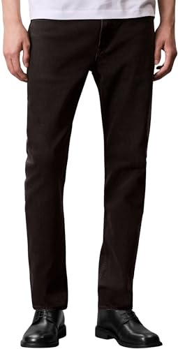 Calvin Klein Uomo Jeans Slim Black Oil Slick Tapered Fit, Nero (CK Essential Black), 30W/32L