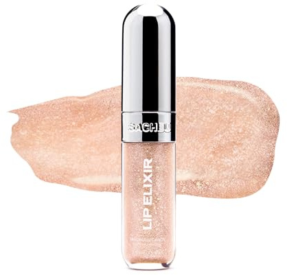 Sacheu Lip Elixir Nourishing and Hydrating Lipgloss — Moisturizing Plumping Lip Gloss Enriched with Collagen, Non-Sticky Lip Color Smooth High-Shine Finish, Vegan & Cruelty-Free, Tanghulu Candy