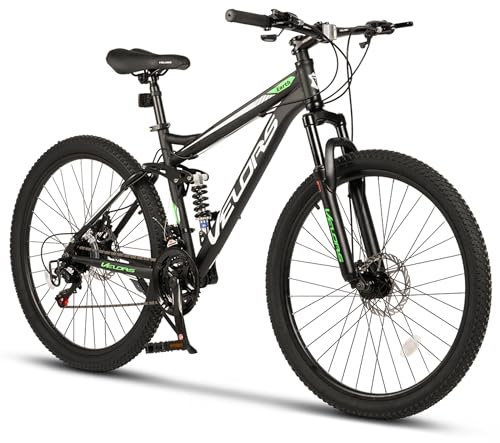 CARPAT SPORT 26 29 Zoll Mountainbike Fahrrad für Jungen Mädchen Damen und Herren, Vollfederung, 21 Gang Schaltung, Dual-Scheibenbremsen, Fully MTB Erwachsene, Jugendfahrrad