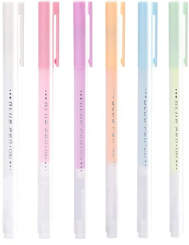 6PCS Schnell trocknender Klebestift, Schnelltrocknender Klebestifte für Sammelalbum,Feiner Flüssiger,Scrapbook Dry Glue Pen Selbstklebende Klebestifte für Sammelalbum