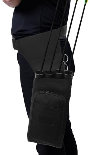 Carquois de tir à l'arc en tissu Oxford à 4 tubes avec ceinture réglable et boucle à dégagement rapide pour l'extérieur