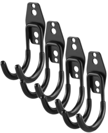 LIFKOME 4 piezas Ganchos Metálicos Pesados para Pared de Colgadores Dobles para Garaje y Herramientas de Jardín Resistentes y Duraderos para Organizar Bicicletas y Equipos de Exterior
