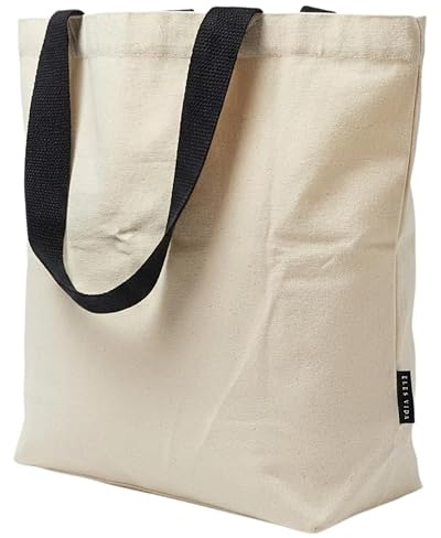 ELES VIDA Bolsa de algodón de 45 x 38 x 15 cm, con certificado Oeko-Tex, bolso bandolera, bolsa de transporte, bolso de la compra, bolsa de yute, bolsa de tela