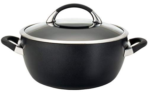 Circulon 87382 Symmetry Hard Anodized Nonstick Stir Fry/Wok Pan with Helper Handle, Stainless Steel, Black